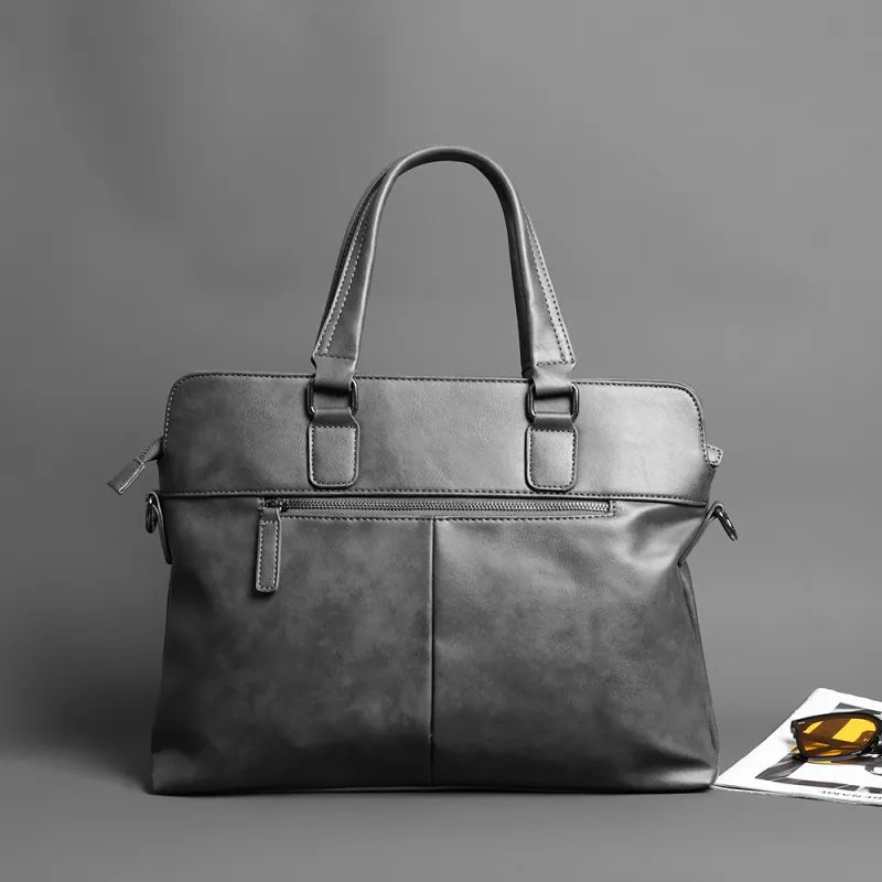 GreyStone: Sophisticated Men's Soft Leather Business Bag